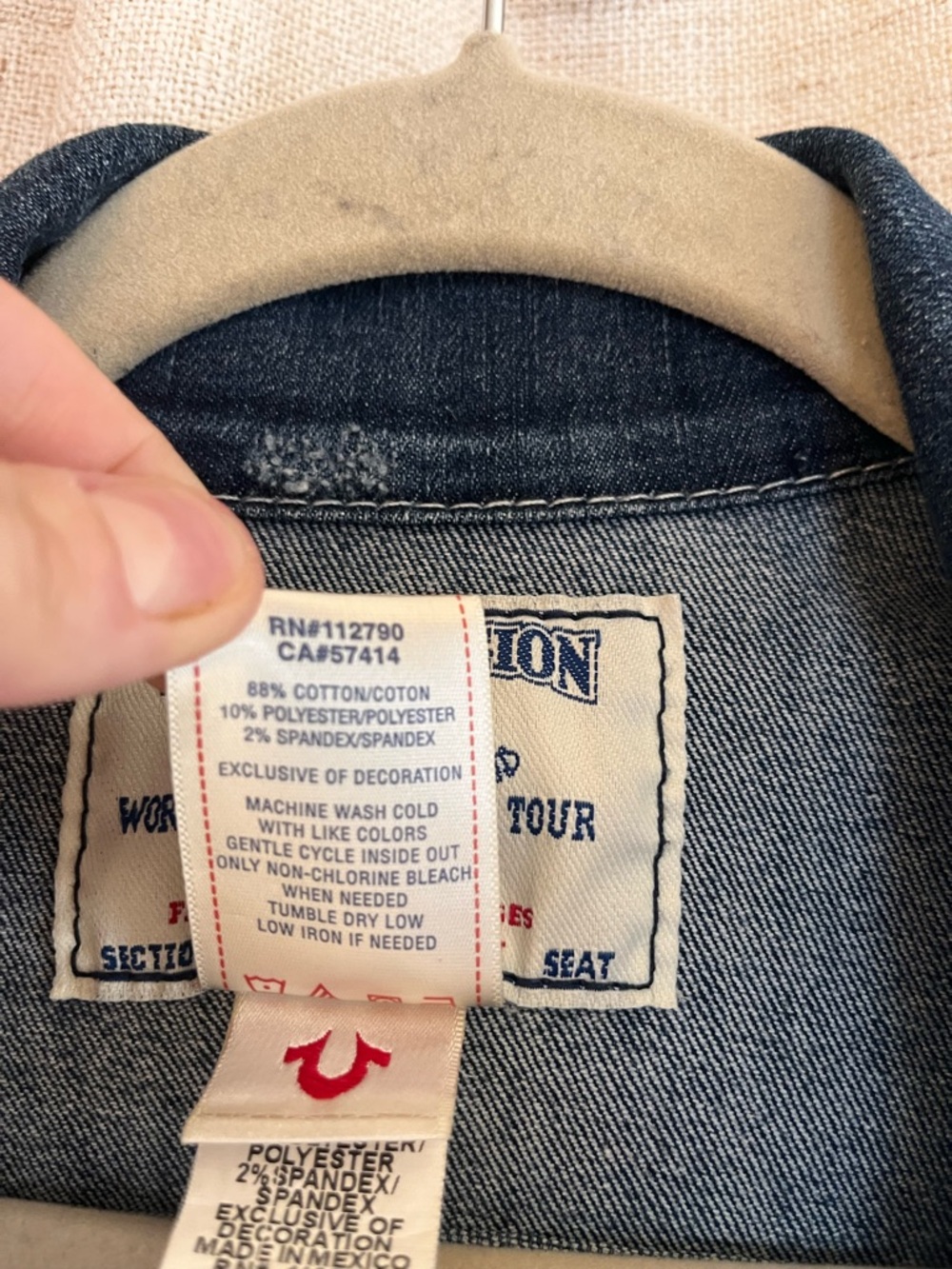True Religion Denim Trucker Jacket with Snap Buttons EUC Size Small - Picture 8 of 11